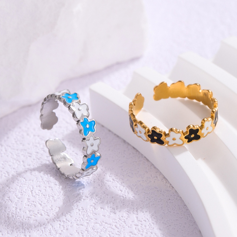 Opening Adjustable Ring with Enamel(图1)