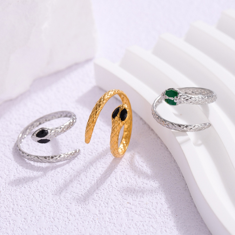 Snake-look Ring with Enamel(图1)