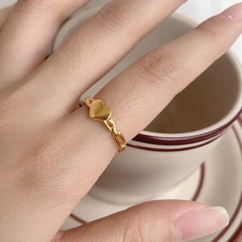 18k Gold Plated Ring with Heart(图1)