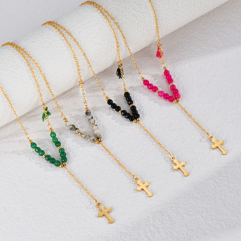 Boho Style Necklace with Cross(图1)