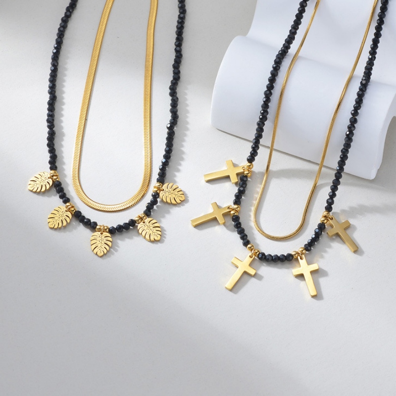 Layered Necklace with Crosses(图1)