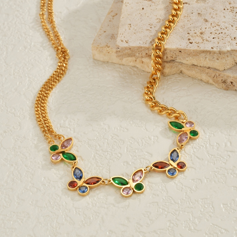 Necklace with Zircon Flower(图1)