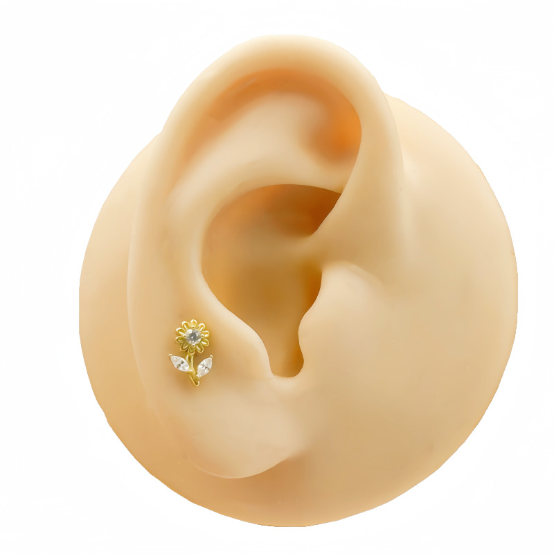 Flower-top Ear and Lip Stud(图1)