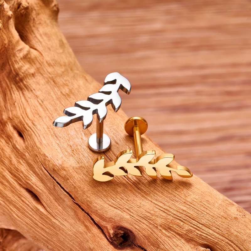 Leaf-shaped Ear and Lip Stud(图1)