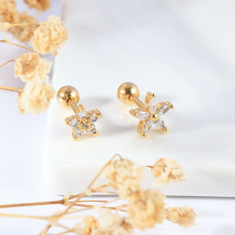 Ear Stud with Flower Top(图1)