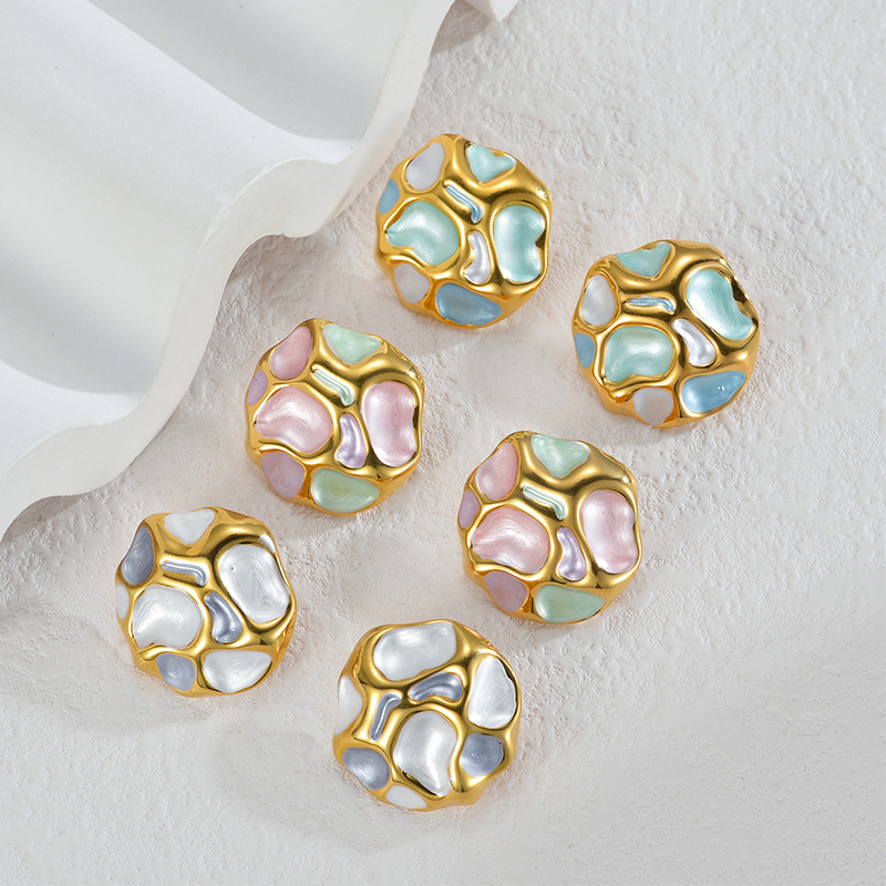 Colorful Round Ear Stud(图1)