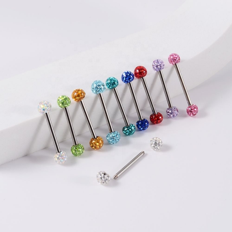 Straight Barbell with Crystal Balls(图1)